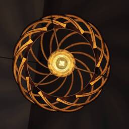 Oak Chandelier For Staircase - Modern Statement Ceiling Light, Natural Wood Dining Room Pendant - thumbnail 2