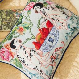 Handmade Monkey Chenille Pillow Cover, Whimsical Home Decor - thumbnail 3