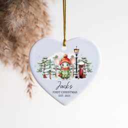 Personalised Baby's First Christmas Ornament 2025 - Winter Mouse Scene, Keepsake For Daughter, Granddaughter, Goddaughter - thumbnail 2