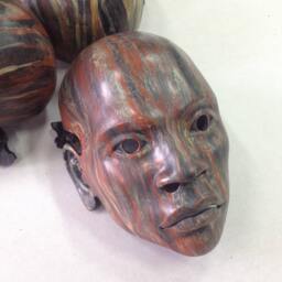 Hand Painted Fiberglass Masquerade Mask Exotic Hunter Carnival Mask - thumbnail 2