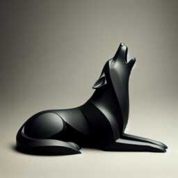 Minimalist Howling Wolf Figure Modern Art Decor - thumbnail 1
