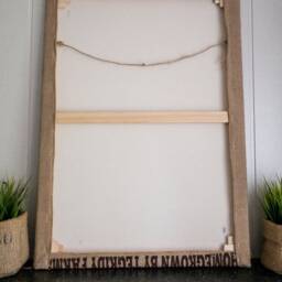 Framed Coffee Sack Wall Art Native-Inspired Burlap Print - 70x50cm - thumbnail 3