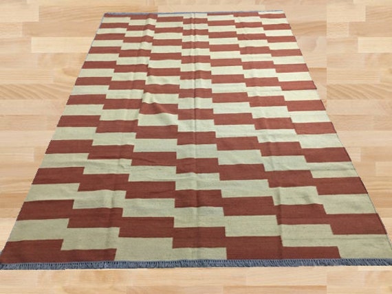 Handwoven Modern Kilim Rug, Bohemian Oushak Area Rug - 298 X 196 cm - image 1