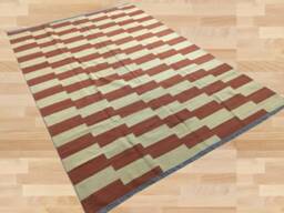 Handwoven Modern Kilim Rug, Bohemian Oushak Area Rug - 298 X 196 cm - thumbnail 2