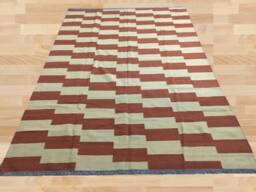 Handwoven Modern Kilim Rug, Bohemian Oushak Area Rug - 298 X 196 cm - thumbnail 1