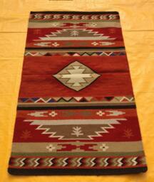 Southwestern Tribal Kilim Dhurry Handmade Area Rug 100% Wool Small Kelim 3x5 Ft 90x150cm - Made in India - thumbnail 1