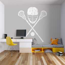 Custom Name Lacrosse Wall Decal Sticks & Helmet Decor 1022 - thumbnail 3