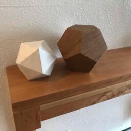 Icosohedron Wood Sculpture - thumbnail 3