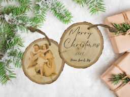 Personalized Wooden Christmas Ornament - Custom Photo Or Text Merry 2026 Rustic Holiday Decoration - thumbnail 1