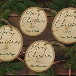 Personalized Wooden Christmas Ornament - Custom Photo Or Text Merry 2026 Rustic Holiday Decoration - thumbnail 2