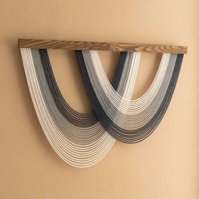 Large Yarn Wall Art, Farmhouse Decoration, Handmade Macrame, Fiber Macrame Hanging, Modern Decor, V89 - image 1