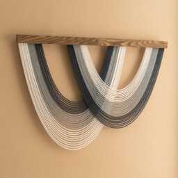 Large Yarn Wall Art, Farmhouse Decoration, Handmade Macrame, Fiber Macrame Hanging, Modern Decor, V89 - thumbnail 1