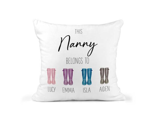 Personalised Nanny Belongs To Cushion, Custom Mothers Day Gift, Grandchild, Nan, Grandma, Gran, Granny, Nana, Nanna, Throw Pillow, Mum Mummy - image 1