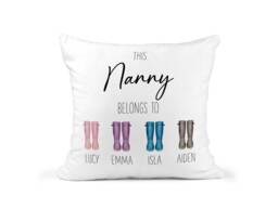 Personalised Nanny Belongs To Cushion, Custom Mothers Day Gift, Grandchild, Nan, Grandma, Gran, Granny, Nana, Nanna, Throw Pillow, Mum Mummy - thumbnail 1