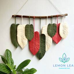 Green Leaf Macrame Wall Hanging Large Boho Art - thumbnail 4
