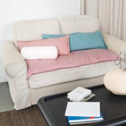 Linen Sofa Cover, Slipcover Cover Protector, Slipcover Custom Size With Tassels - thumbnail 2