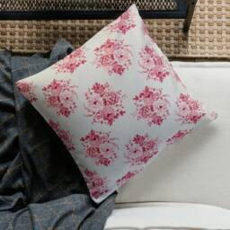 "Romantic Pink Floral Cushion Covers - Reading Nook Decorative Pillow 16""/18" - thumbnail 3