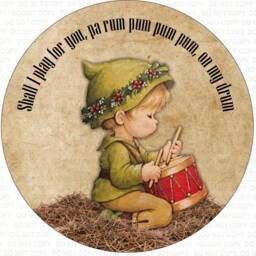 Little Drummer Boy Wreath Sign, Merry Xmas Wreath, Christmas Sign UK, Pa Rum Pum Pum, UK - thumbnail 3