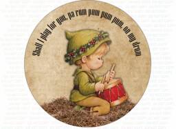 Little Drummer Boy Wreath Sign, Merry Xmas Wreath, Christmas Sign UK, Pa Rum Pum Pum, UK - thumbnail 1