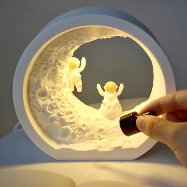 Moon & Mountain Diffuser Lamp Gypsum Aromatherapy Led Desk Lamp - image 1
