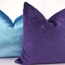 Purple Velvet Pillow Cover, Mosaic Pattern Cover, Geometric Cover - thumbnail 2
