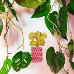 Monstera/Cheese Plant Pot Mirror - thumbnail 4