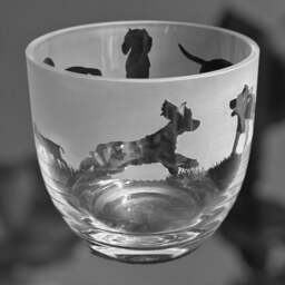 Working Cocker Candleholder - Crystal Glass Candleholder With Working Cocker Spaniel Frieze Design - Perfect For Ball Or Pillar Candle - thumbnail 3
