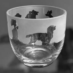 Working Cocker Candleholder - Crystal Glass Candleholder With Working Cocker Spaniel Frieze Design - Perfect For Ball Or Pillar Candle - thumbnail 1