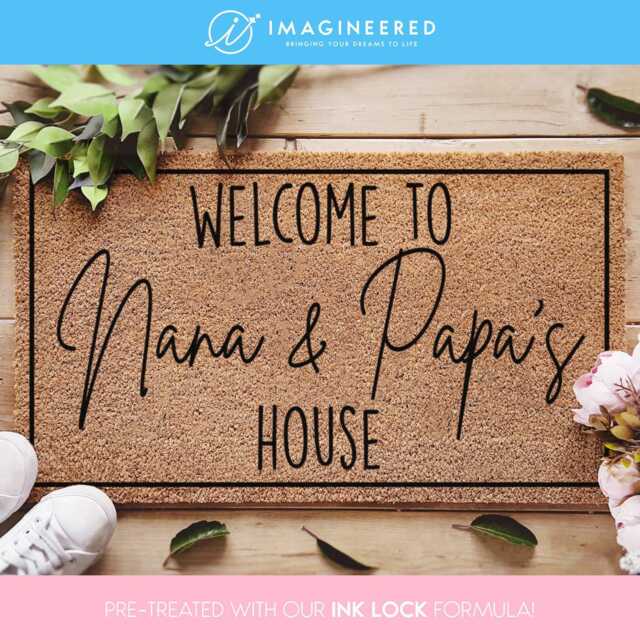 Papa's House Doormat, Welcome To Nana & Custom Grandparents Personalized Gifts Door Mat - image 1