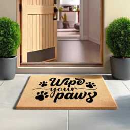 Wipe Your Paws Doormat - Cute Pet Welcome Mat For Dog & Cat Lovers, Coir Entry Front Door, Indoor Use Lover Gift Fall Decor - thumbnail 3