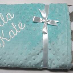 Personalized Minky Baby Blanket, Grey Chevron, Newborn Gift, Usa Handcrafted - thumbnail 3