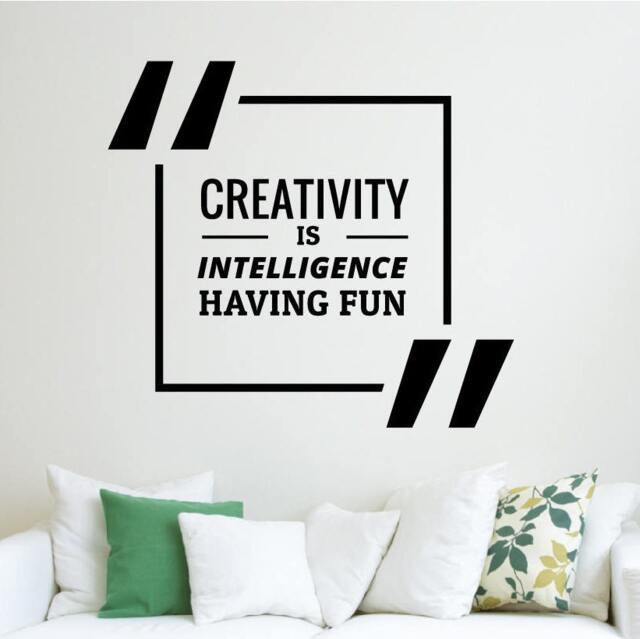 Creativity Is Intelligence Having Fun Wall Decal Motivational Quote Decor Sticker Art Motivation Vinyl Home Decoration Gift Idea - image 1