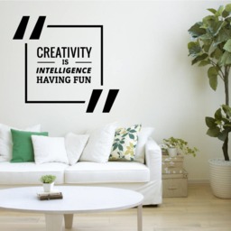 Creativity Is Intelligence Having Fun Wall Decal Motivational Quote Decor Sticker Art Motivation Vinyl Home Decoration Gift Idea - thumbnail 2