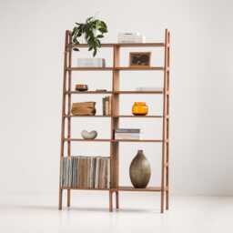 Library Bookcase, Tall Bookshelf With Vertical Dividers 97-189 cm, Mid Century Modern Freestanding Book Shelf, Wooden, Custom Size