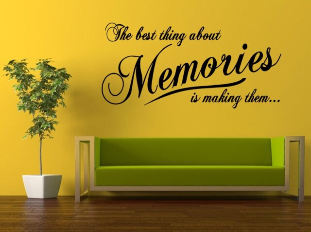 Wall Decal Vinyl Sticker Decals Peal & Stick Cheap Free Shipping Art Quote Citation The Best Thing About Memories Is Making Them L502 - image 1