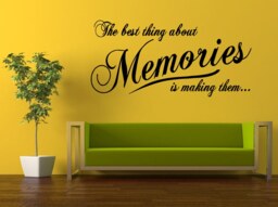Wall Decal Vinyl Sticker Decals Peal & Stick Cheap Free Shipping Art Quote Citation The Best Thing About Memories Is Making Them L502 - thumbnail 1