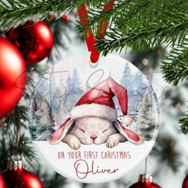 Personalised Kids Christmas Decoration - Grandson First Gift Niece 1St Bauble Stocking Filler Eve Box