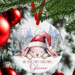 Personalised Kids Christmas Decoration - Grandson First Gift Niece 1St Bauble Stocking Filler Eve Box