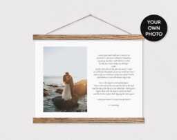 Custom Photo & Poem On Canvas With Wood Poster Hanger - Wedding Pix Gift - Gift For Her - Anniversary Gift-Custom Art - thumbnail 1