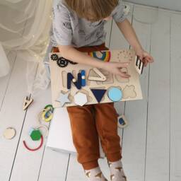 Personalized Name Puzzle Busy Board, Montessori Wooden Toy - thumbnail 3