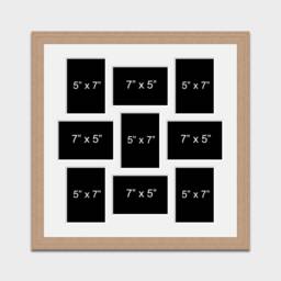 "Multi Photo Picture Frame - Holds 9 5""x7"