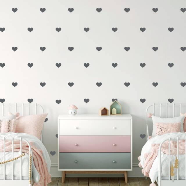Heart Wall Decals, Nursery Decal, Gold Heart Wallpaper, Accent Decor, Peel & Stick Stickers - image 1