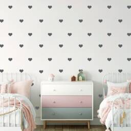 Heart Wall Decals, Nursery Decal, Gold Heart Wallpaper, Accent Decor, Peel & Stick Stickers - thumbnail 1