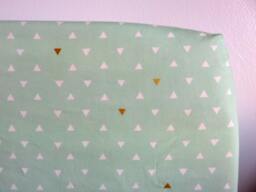 Mint Triangle Crib Sheet Gold Geometric Baby Bedding