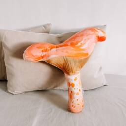 Velvet Christmas Mushroom Pillow - Large Holiday Woodland Plush Cushion Cozy Festive Winter Home Decor & Unique Seasonal Gift Idea - thumbnail 2