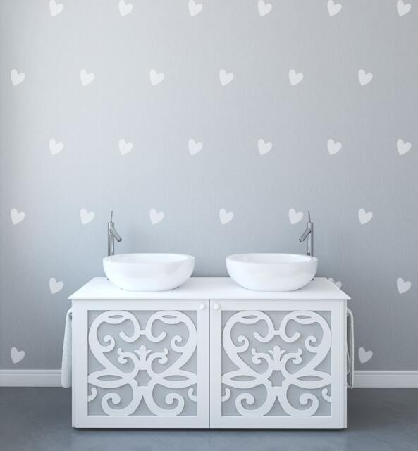 Modern Vinyl Art Wall Pattern Heart Decals For Walls Stickers Stylish Bedrooms Bathroom Stick On - Sd 066 - image 1