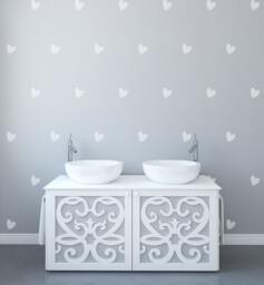 Modern Vinyl Art Wall Pattern Heart Decals For Walls Stickers Stylish Bedrooms Bathroom Stick On - Sd 066 - thumbnail 1