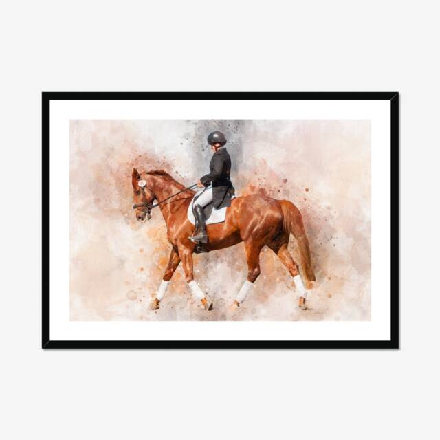 Gift For Horse Lover, Personalised Owner Art, Custom Illustration, Hand Drawn Drawing, Rider, Daughter Gift, Sister - image 1