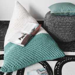 Knitted Bean Bag Chair, Comfy Floor Seat Kids Lounger, Modern Interior Decor
