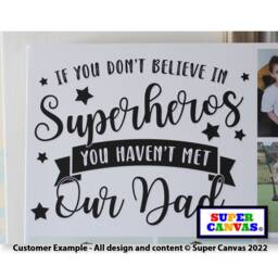 Dad Daddy Fathers Day Super Hero Personalised Handmade 5 Picture Family Photo Collage Framed Canvas Print Wall Art Birthday Gift - thumbnail 4